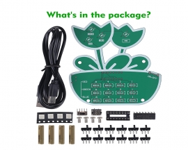 Soldering Practice Kit, RGB Dimmer Light Soldering Learning Kit, Flower Shaped DIY Soldering Project Kit with 3 Colors Electronics Soldering Kit for School Training